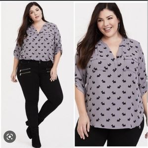 EUC Torrid Harper Georgette Scotty Dogs 0